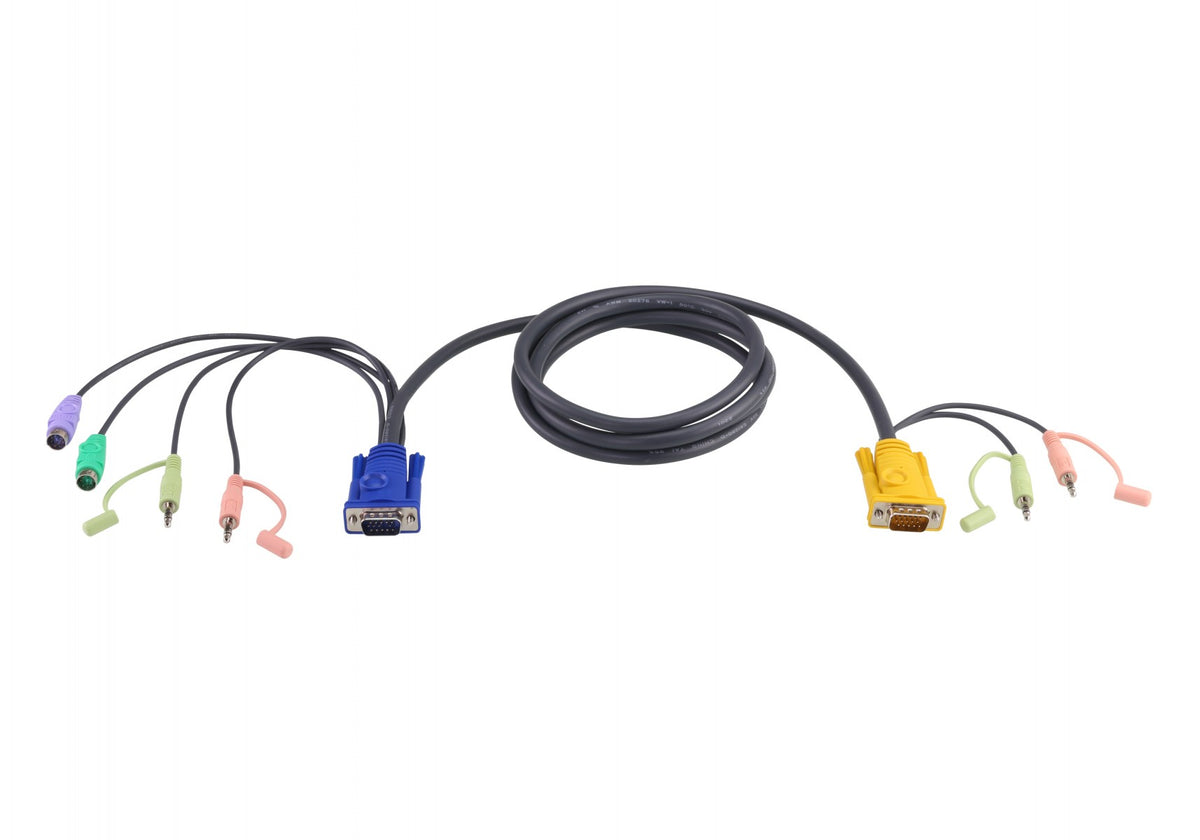 ATEN Câble KVM 3m PS/2 avec SPHD 3 en 1 et audio - 3 m - PS/2 - PS/2 - VGA - Noir - HDB-15 - 2 x PS/2 - 2 x 3.5mm