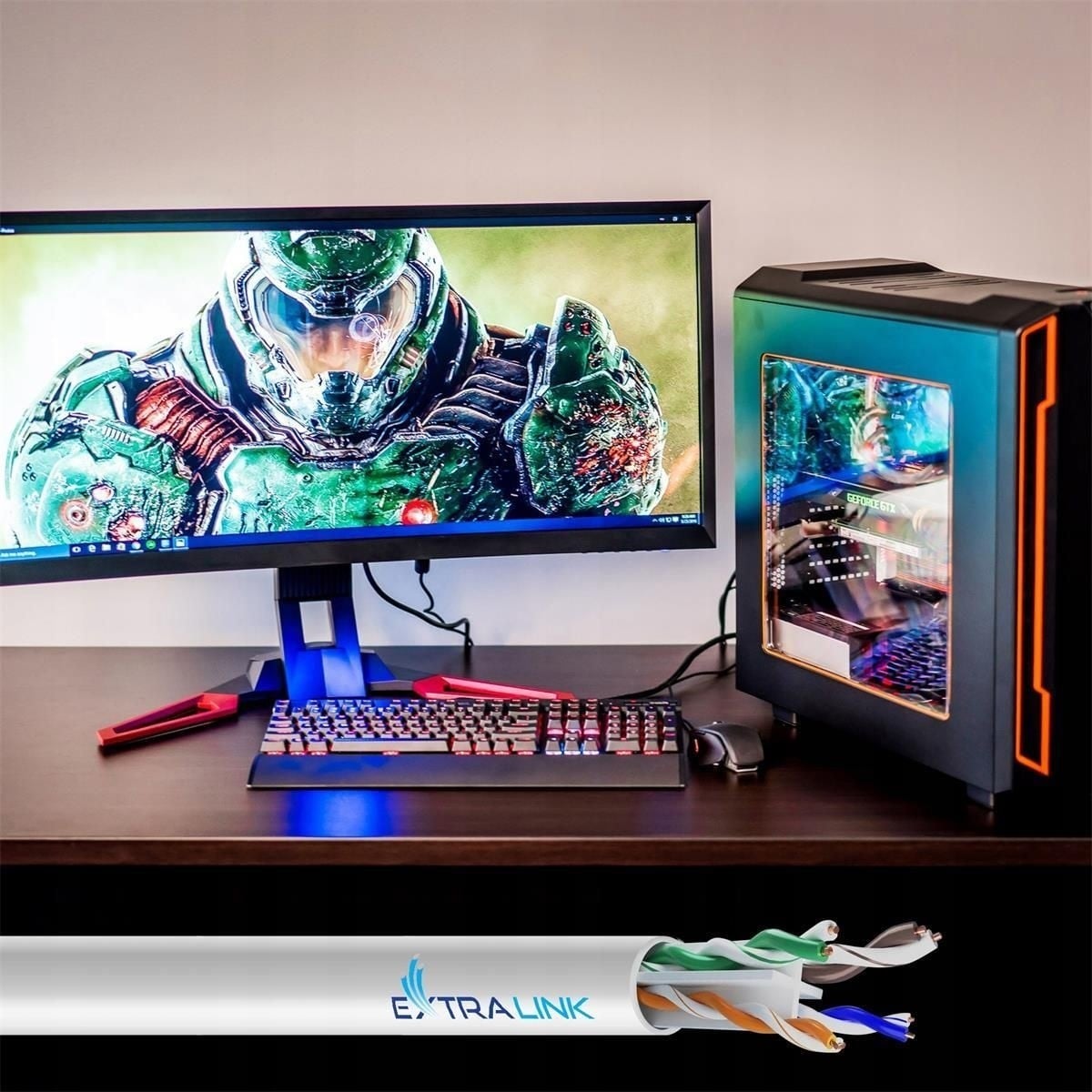 Extralink CAT6 UTP (U/UTP) Intérieur | Câble réseau torsadé | 50M