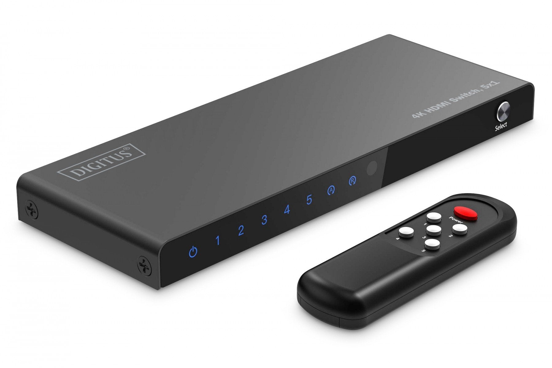Commutateur HDMI 5x1, 4K/60Hz UHD avec HDR, 18 Gbps, HDCP 2.2