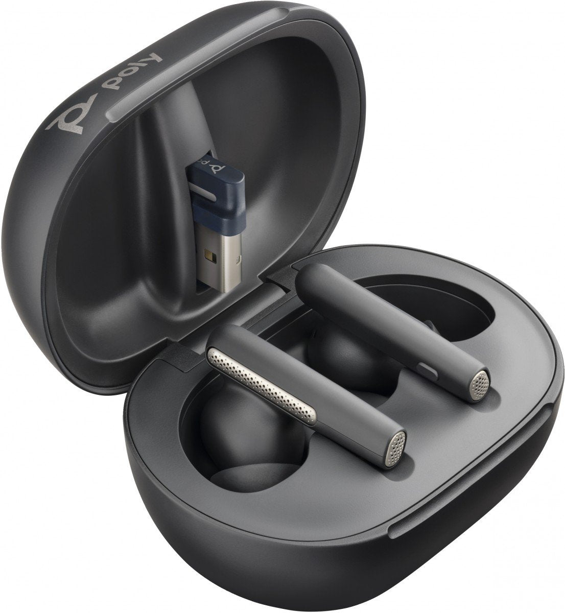 HP Poly Voyager Free 60+ UC M Carbon Black Earbuds +BT700 USB-C Adapter +Touchscreen Charge Case Casque Sans fil Ecouteurs Appels/Musique USB Type-C Bluetooth