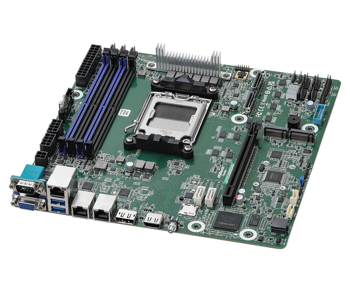 ASRock EPYC4000D4U, 1xSKT LGA 1718, AMD EPYC 4005, KNOLL3 X600, SATA, NVMe, 2xM.2, 2xGbE, IPMI
