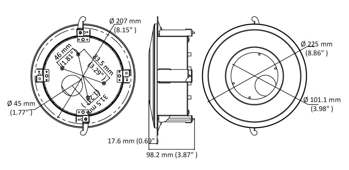 Hikvision DS-1227ZJ-DM37 In-ceiling mount