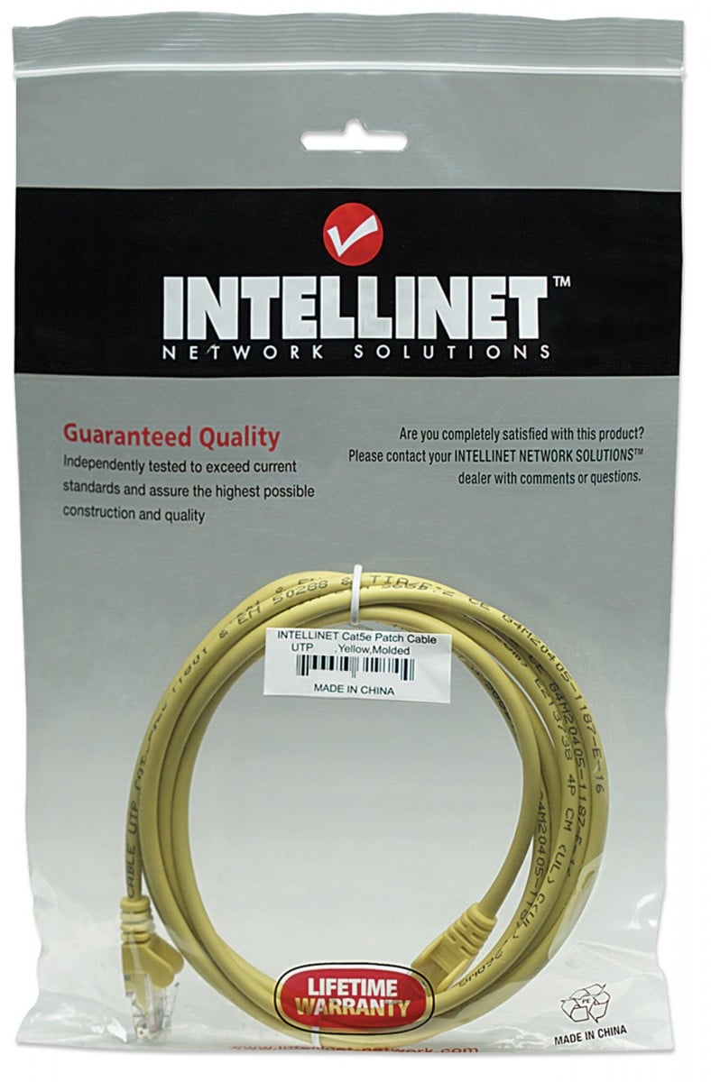 Intellinet Cat5e, UTP, 7.5m câble de réseau Jaune 7,5 m U/UTP (UTP)