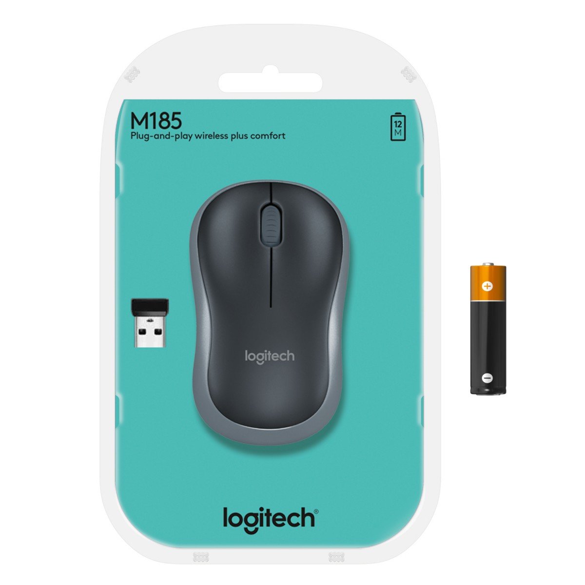 LOGITECH M185 Wireless Mouse - SWIFT GREY - EER2