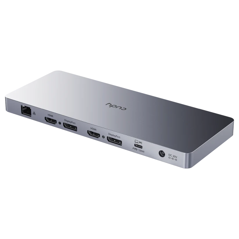 Cudy CS700 station d'accueil USB 3.2 Gen 2 (3.1 Gen 2) Type-C Gris, Argent