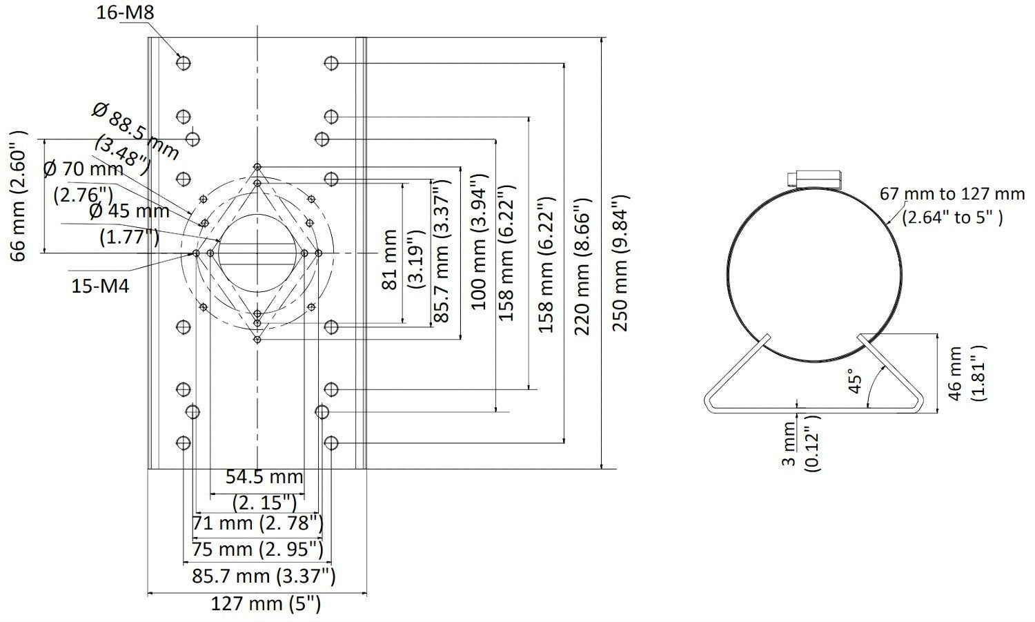 Hikvision DS-1275ZJ-SUS Vertical pole mount
