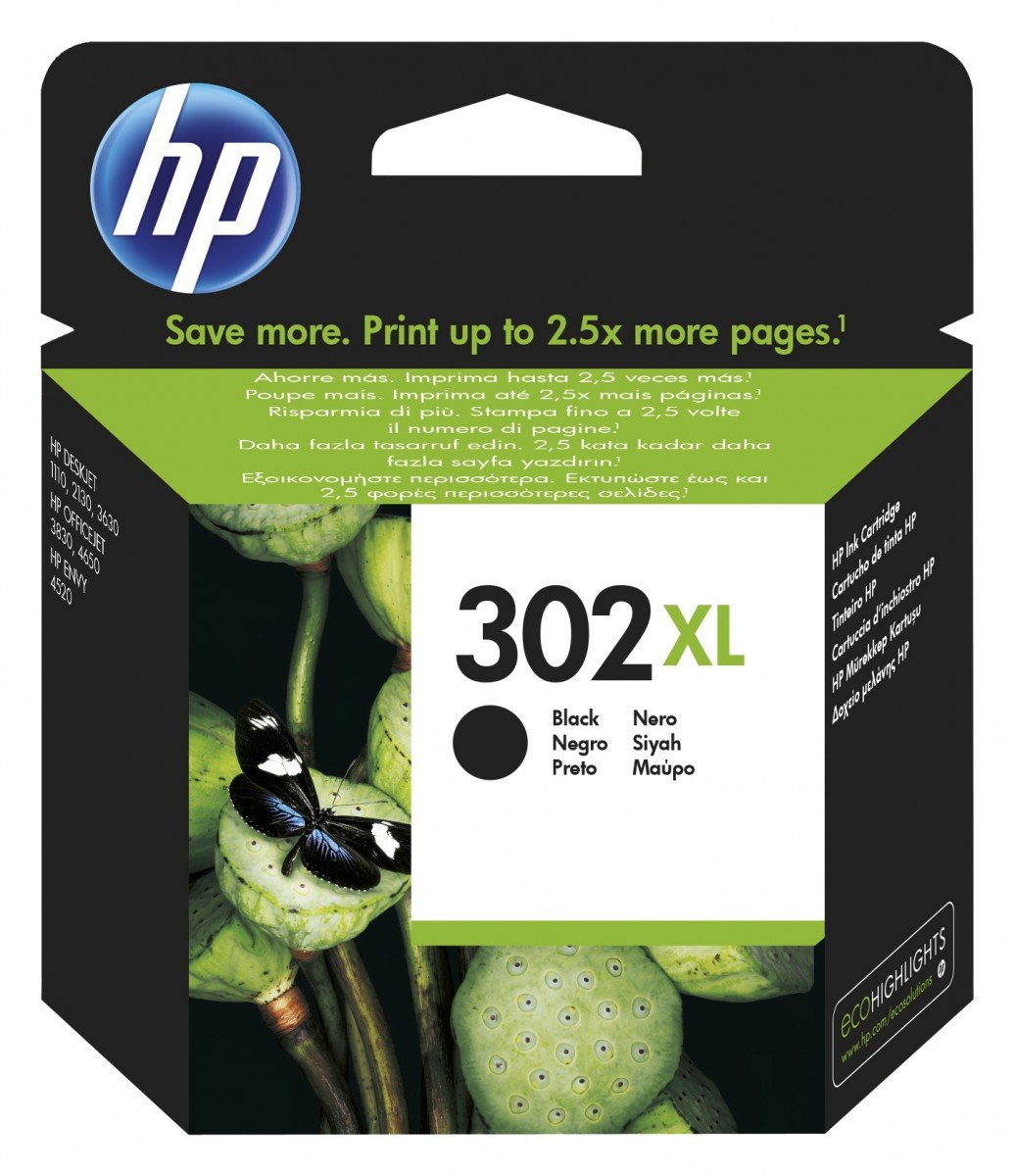 HP Tintenpatrone F6U68AE 302XL 480Seiten schwarz - Original - Ink Cartridge