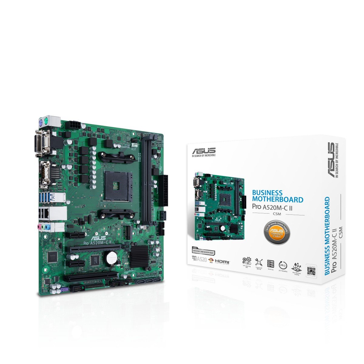 ASUS PRO A520M-C II/CSM AM4 2xDDR4 4xSATA 1xM.2 1xDsub 1xDVI 1xHDMI 1xDP MB