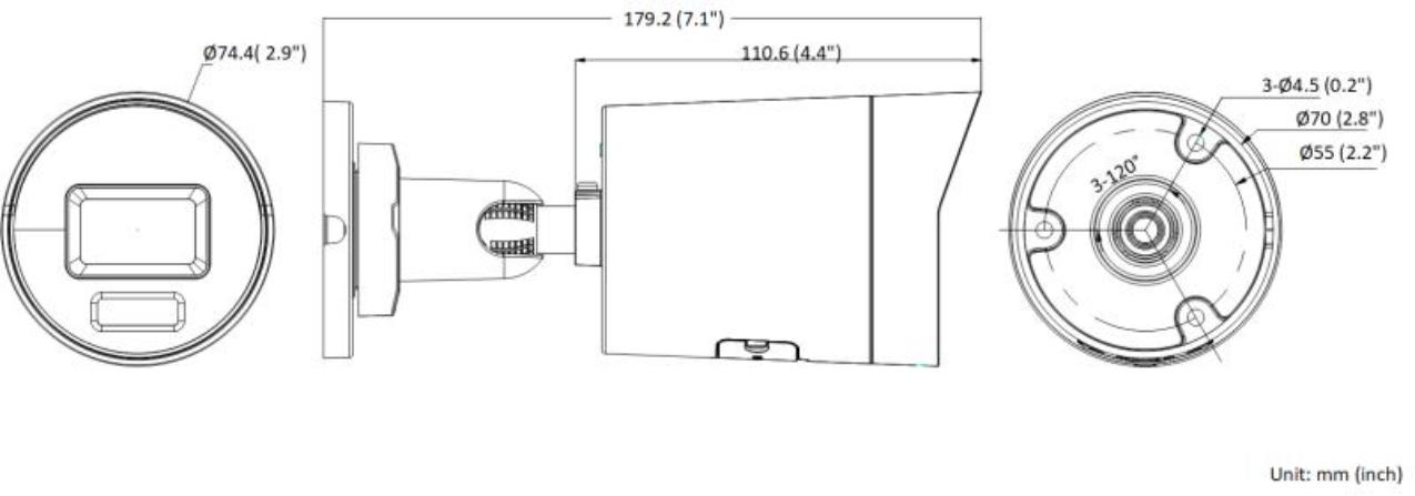 Hikvision DS-2CD2066G2H-IU(2.8mm) caméra réseau Mini Bullet fixe 6 MP alimentée par Darkfighter
