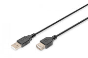 Digitus AK-300200-018-S câble USB USB 2.0 USB A 0,48 Gbit/s Noir