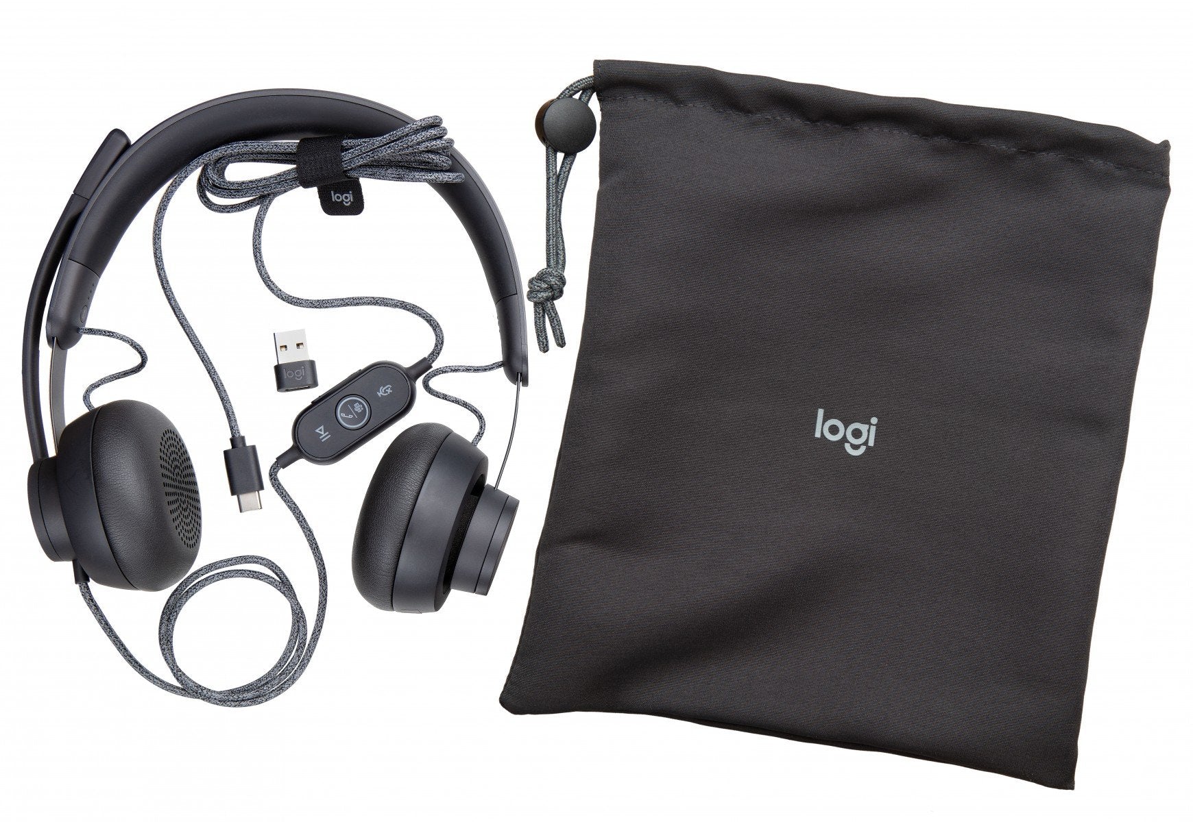 LOGITECH Zone Wired MSFT Teams Headset on-ear wired USB-C graphite Certified for Microsoft Teams
