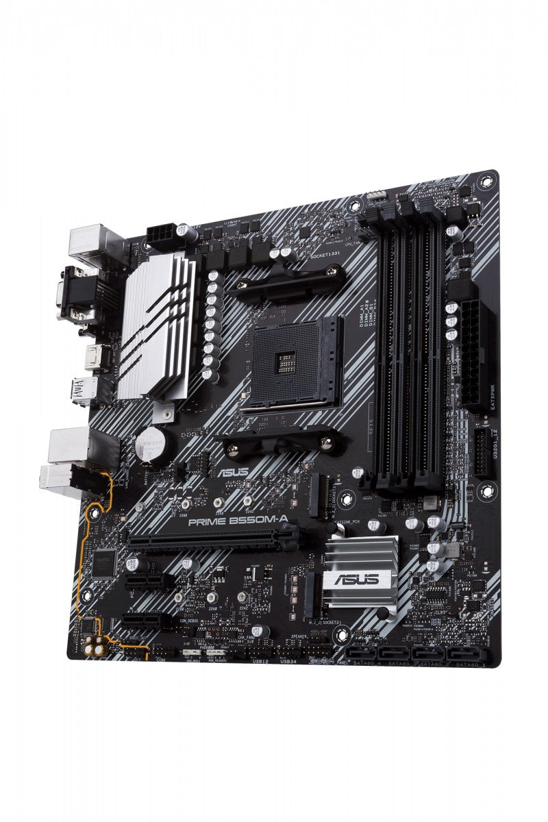 ASUS PRIME B550M-A mATX MB dual M.2 PCIe 4.0 1Gb Ethernet HDMI/D-Sub/DVI SATA 6Gbps USB3.2 Gen 2 Type-A