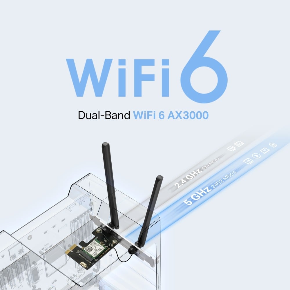 Mercusys MA80XE carte réseau Interne WLAN / Bluetooth 3000 Mbit/s