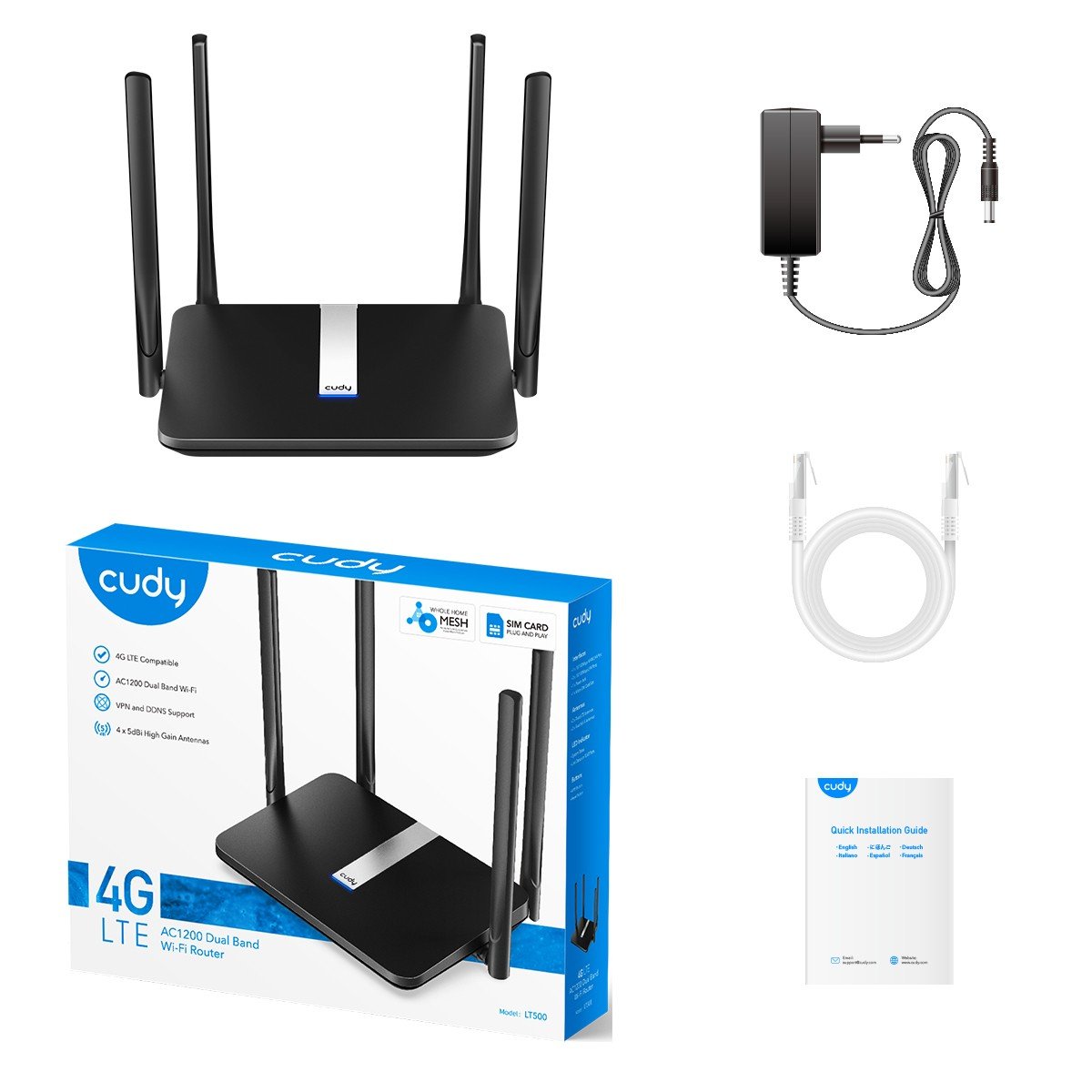 Cudy LT500 AC1200 Wi-Fi Mesh 4G LTE Cat4 Router