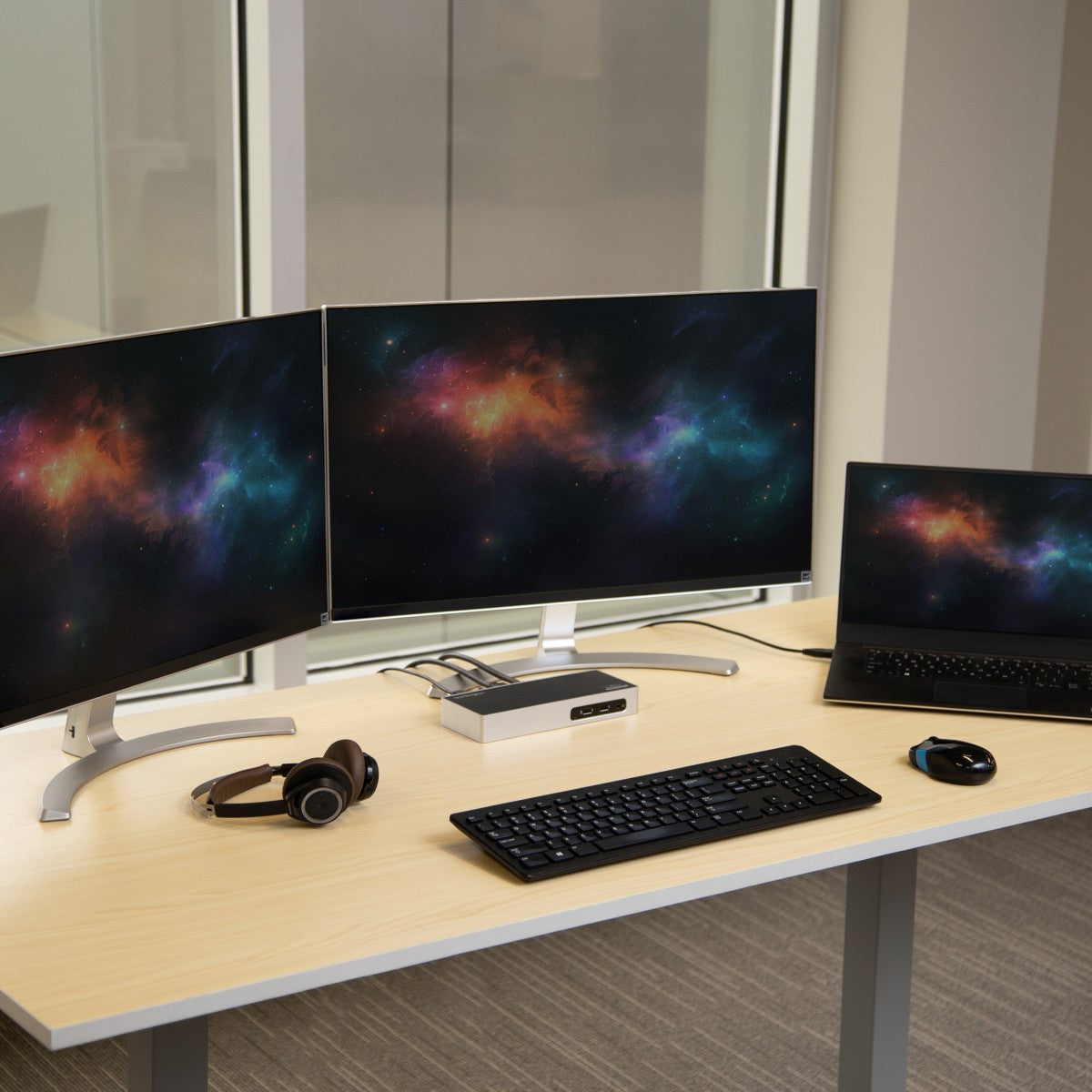 USB 3 Dual Monitor Dock HDMI DVI/VGA