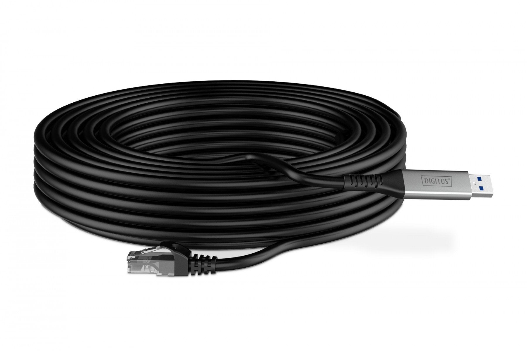 Câble adaptateur USB-A vers RJ45 Cat. 6A S/FTP, 1 Gbit/s, USB 3.2 Gen1, LSZH, 15 m