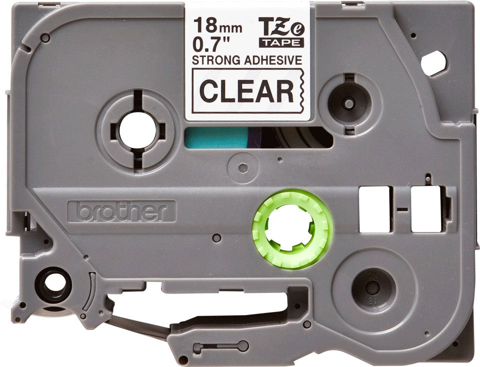 BROTHER P-TOUCH TZE-S141 noir sur clear 18mm extra gluey
