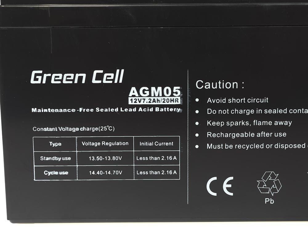 Green Cell AGM05 Batterie de l'onduleur Sealed Lead Acid (VRLA) 12 V 7,2 Ah