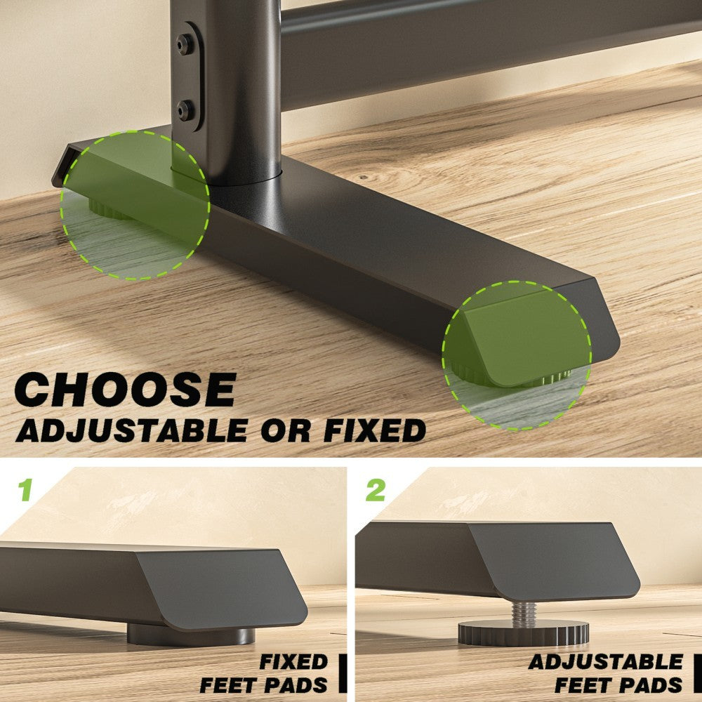 "Techly ICA-TR130BK Support de sol pour TV 60-86"" jusqu'a 68kg réglable avec étagere AV"