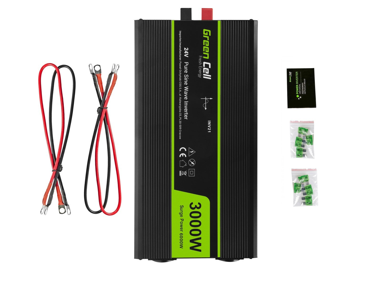 Green Cell Inverter 24V to 230V Pure sine 3000W