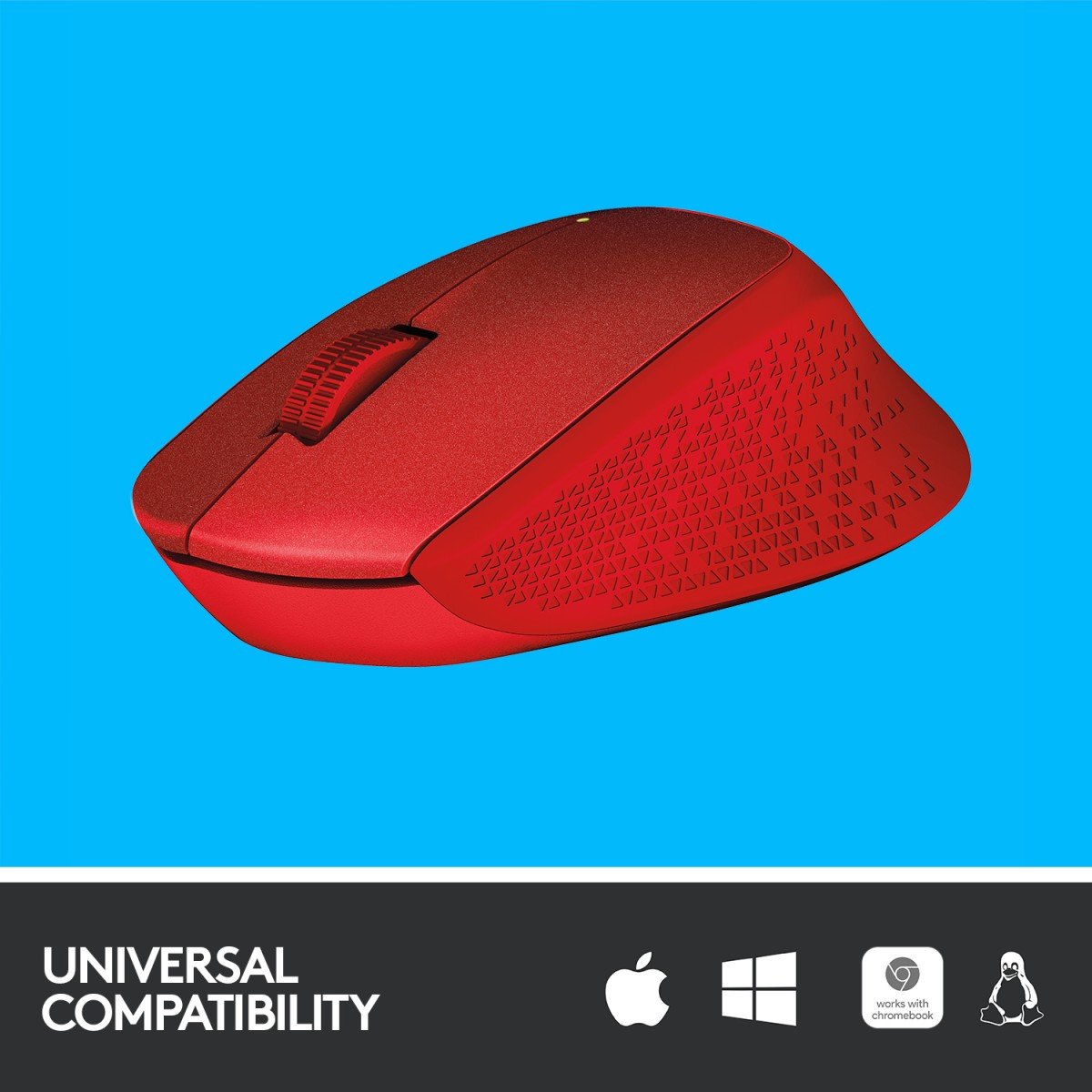 LOGITECH M330 SILENT PLUS Mouse 3 buttons wireless 2.4 GHz USB wireless receiver red