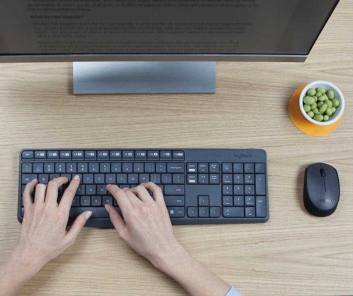 LOGITECH MK235 Wireless Keyboard&Mouse GREY Clavier QWERTY (US)