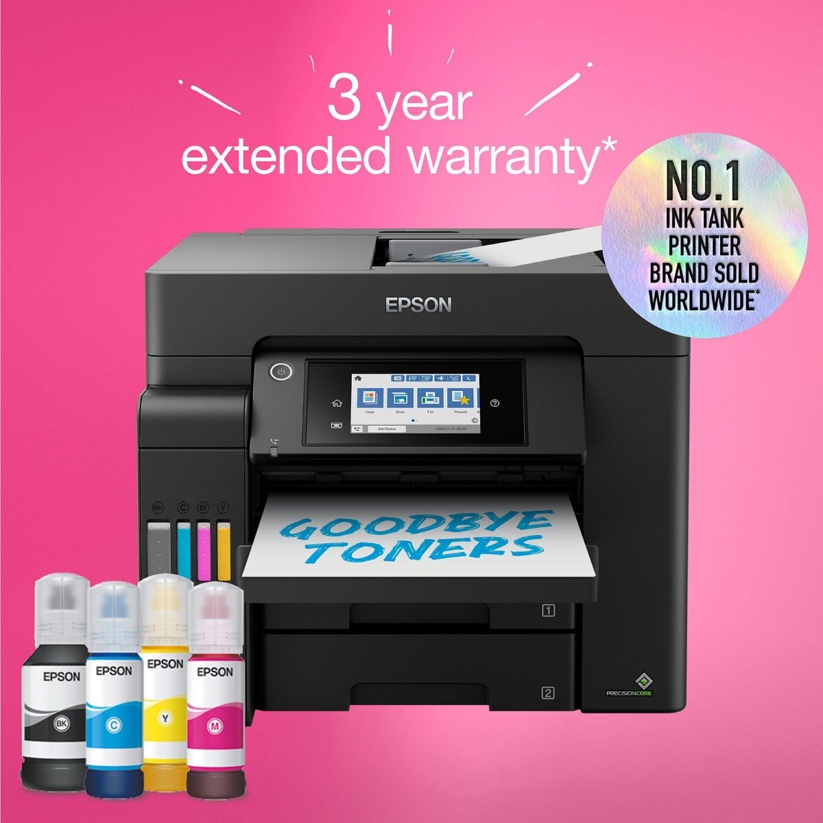 EPSON EcoTank ET-5805 MFP colour inkjet ITS A4 25ppm Print 550sheets USB LAN Wi-Fi Black