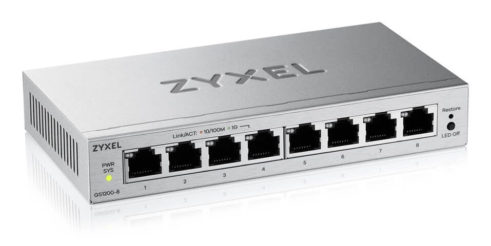 Zyxel GS1200-8V3 Géré L2 Gigabit Ethernet (10/100/1000) Bureau Gris