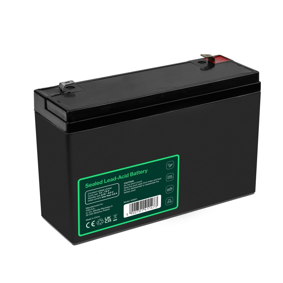 Green Cell AGM Battery 6V 12Ah - Batterie - 12.000 mAh Sealed Lead Acid (VRLA)