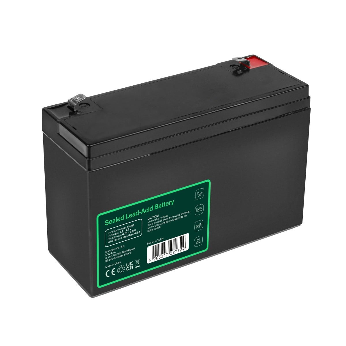 Green Cell 6V 14Ah AGM Battery - Battery - 14.000 mAh