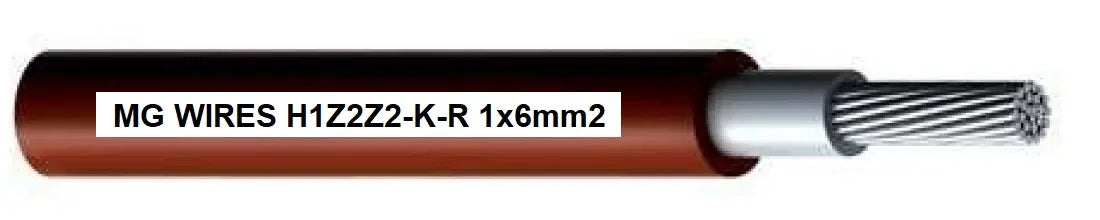 MG Wires H1Z2Z2-K-R-6MM2/50M Câble photovoltaique 1x6mm2, 0,6/1kV rouge, emballage 50m