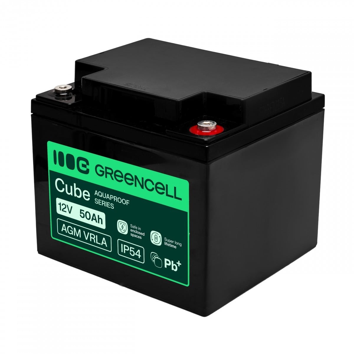 Batterie sans entretien Green Cell AGM VRLA 12V 50Ah pour alimentation UPS, dimensions (197x166x170mm)