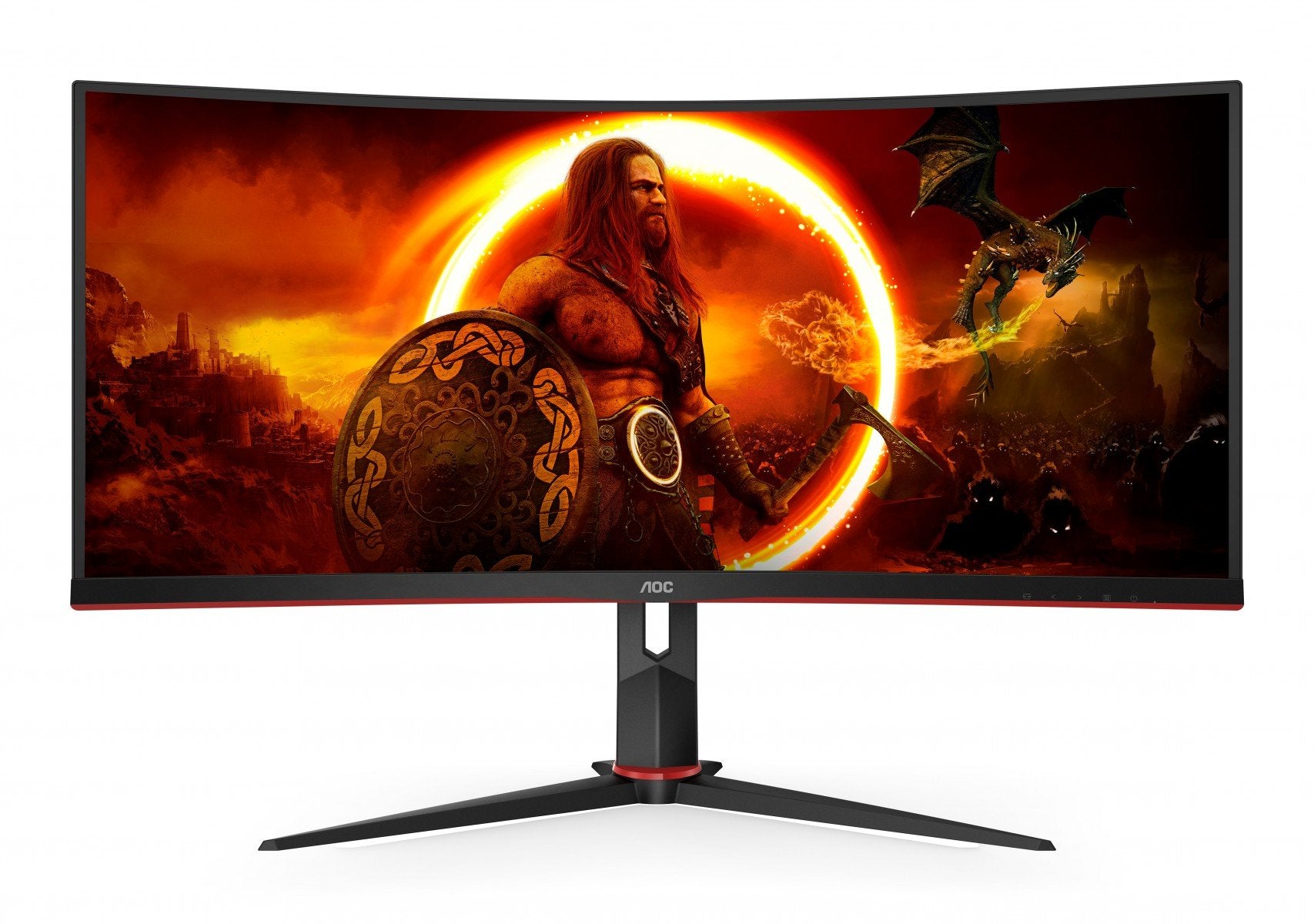 AOC CU34G2XP/BK 34p 3440x1440 VA 180hz High adjustable Stand HDR400 Freesync Premium USB HUB 4x3.0 2xDP 2xHDMI