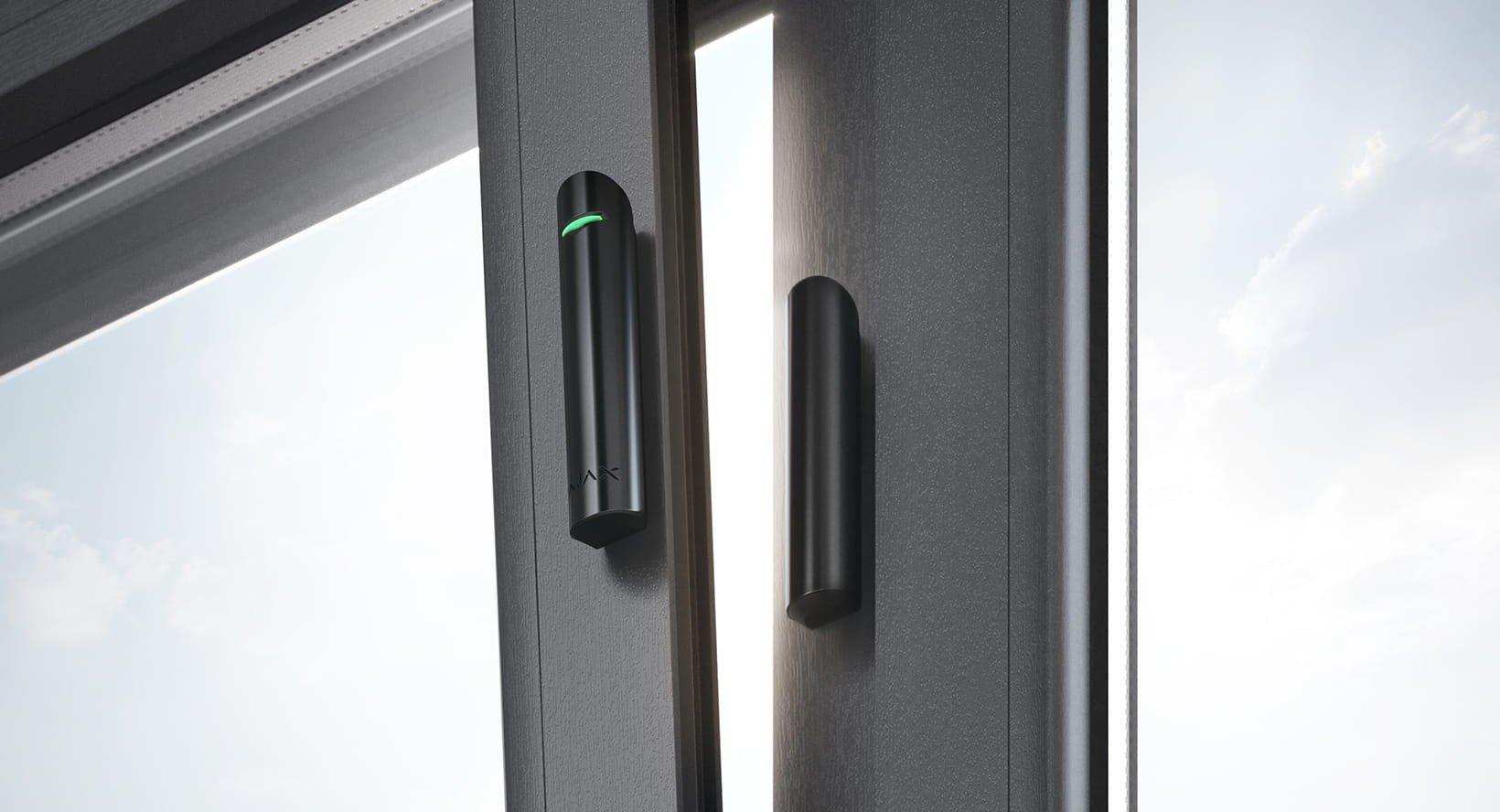 Ajax Systems 38100.21.BL1 DoorProtect Plus Jeweller - capteur magnétique sans fil - noir