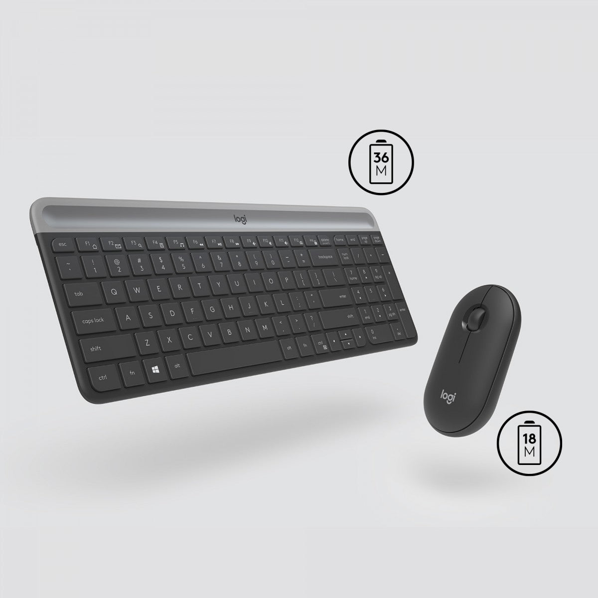 Logitech Slim MK470 clavier Souris incluse Universel RF sans fil QWERTZ Suisse Graphite