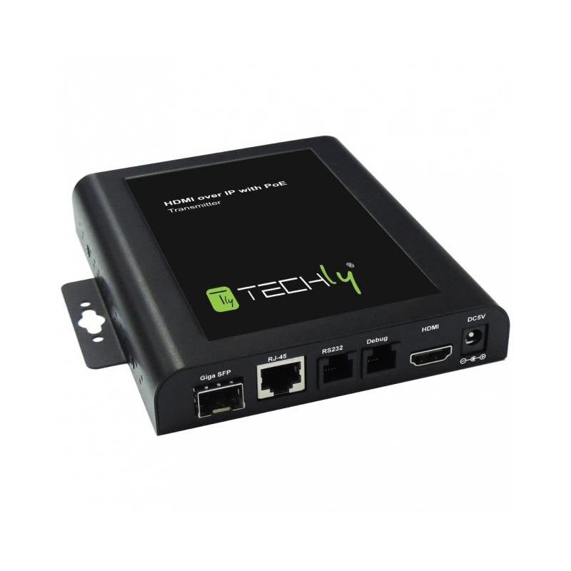 Techly IDATA EXTIP-VW Émetteur d'extension HDMI sur paire torsadée, RJ45 PoE, jusqu'a 100m, Mur TV