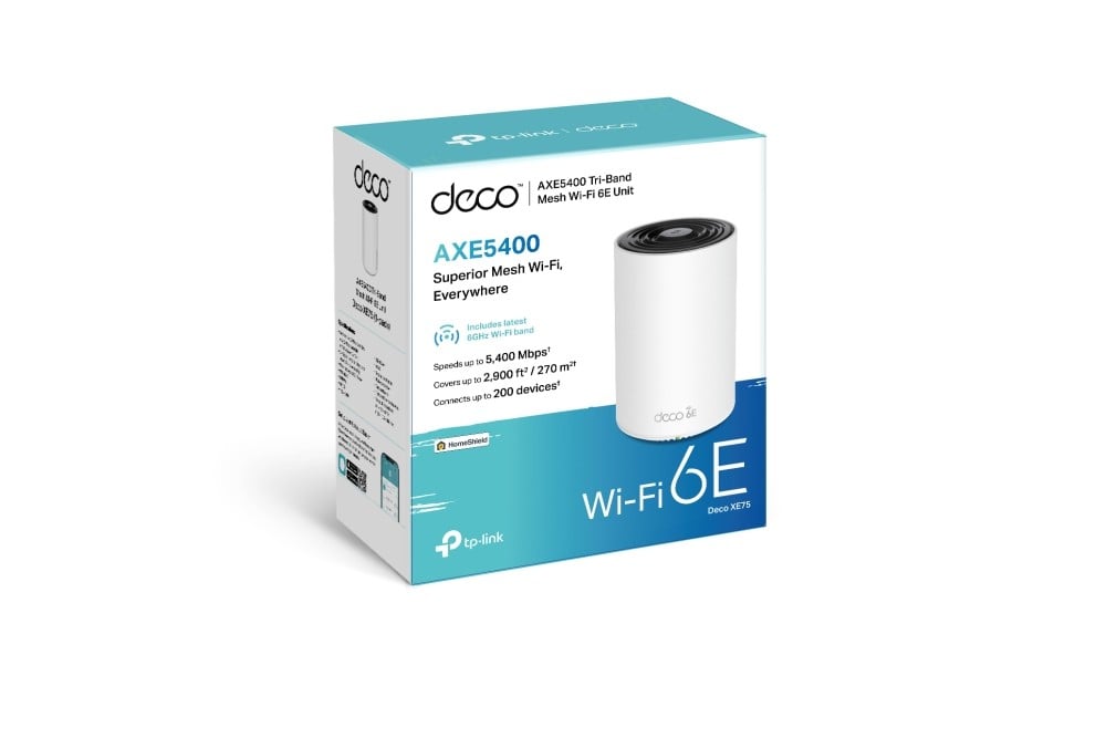 TP-Link Deco XE75(1-pack) Tri-bande (2,4 GHz / 5 GHz / 5 GHz) Wi-Fi 6 (802.11ax) Blanc 3 Interne