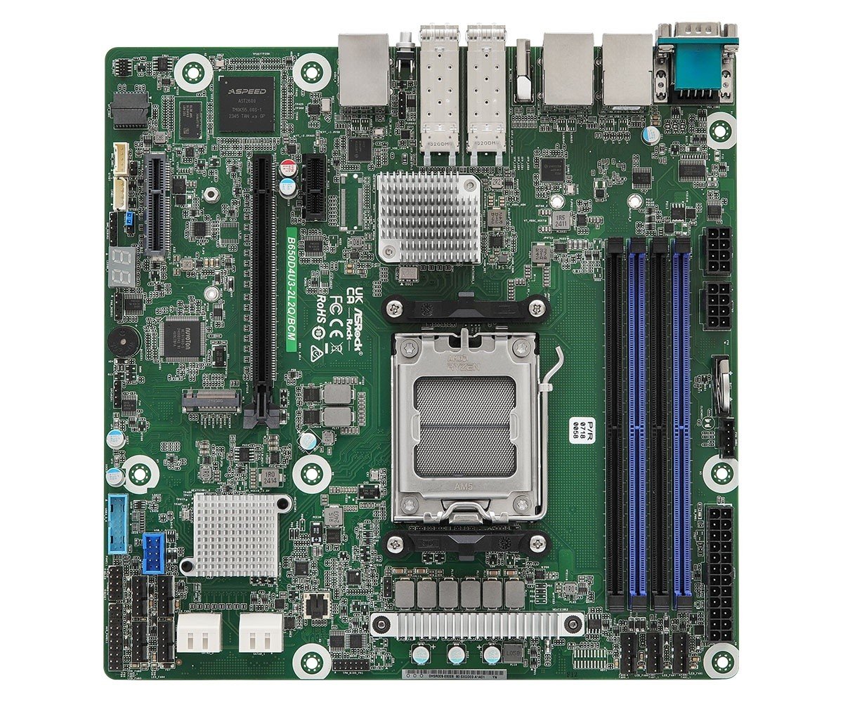 ASRock B650D4U3-2L2Q/BCM, 1xSKT LGA 1718, AMD Ryzen 9000, B650E, SATA, 1xM.2, 2x25GbE, 2xGbE, IPMI