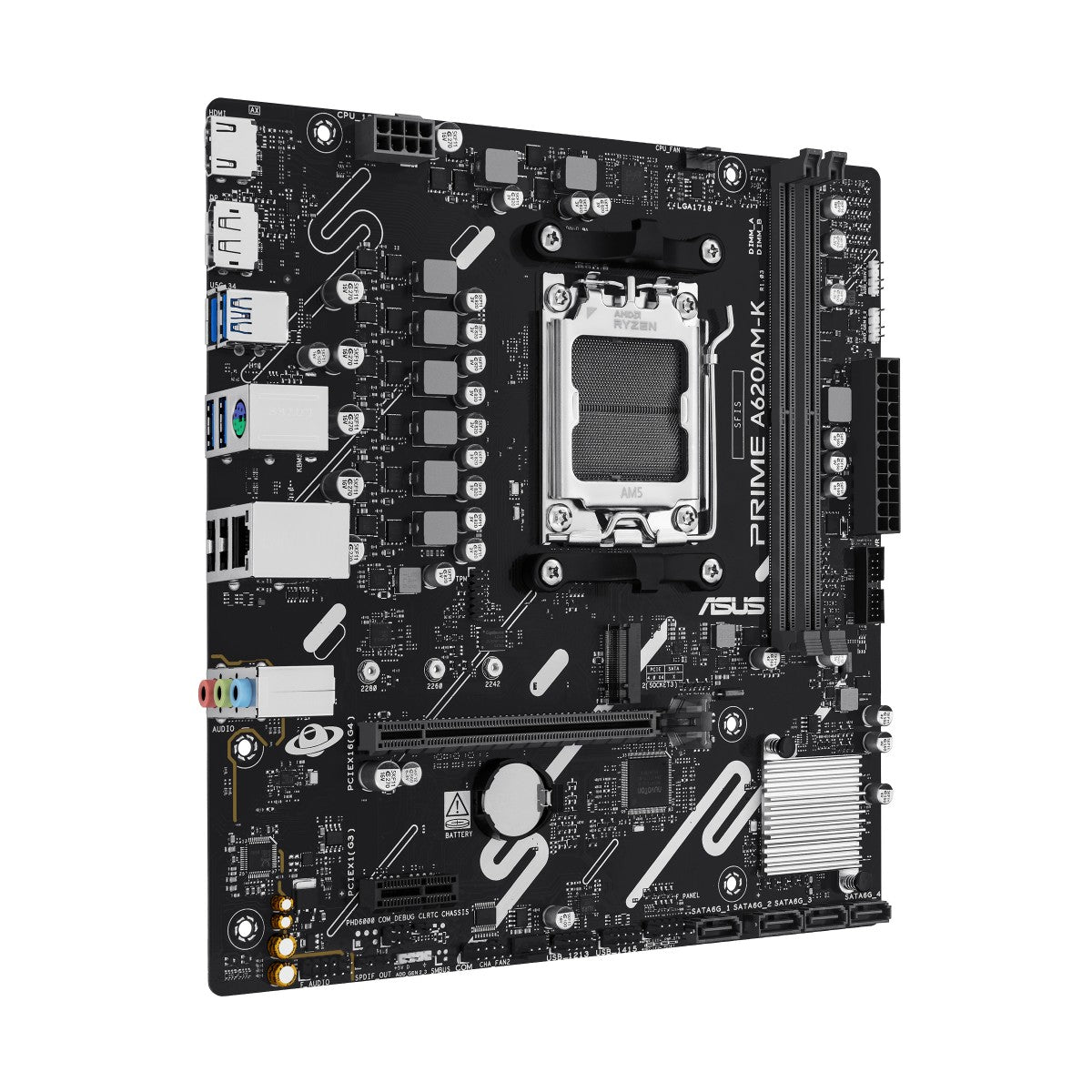 ASUS AMD A620A mATX motherboard 2xDDR5 1xHDMI 2.1 1xDP 1.4 1xM.2 4xSATA