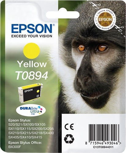 EPSON 1LB T0894 ink cartridge yellow low capacity 3.5ml 1-pack blister without alarm