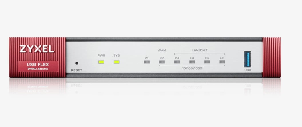 Zyxel USG Flex Firewall 10/100/1000 1*WAN, NO*SFP, 4*LAN/DMZ ports, 1*USB with 1
