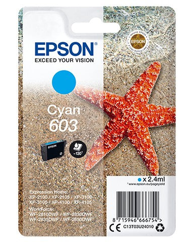 EPSON 4LB Singlepack Cyan 603 Ink
