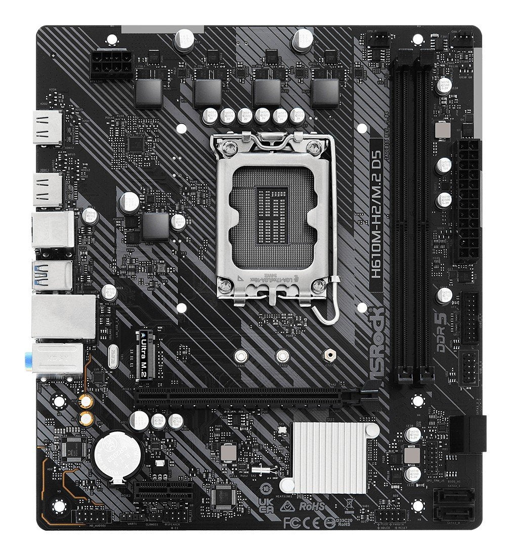 ASRock 90-MXBML0-A0UAYZ Carte mere H610M Micro ATX avec support DDR5 et M.2