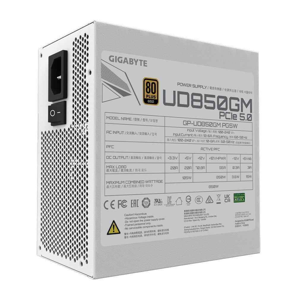 GIGABYTE UD850GM PG5W unité d'alimentation d'énergie 850 W 20+4 pin ATX ATX Blanc
