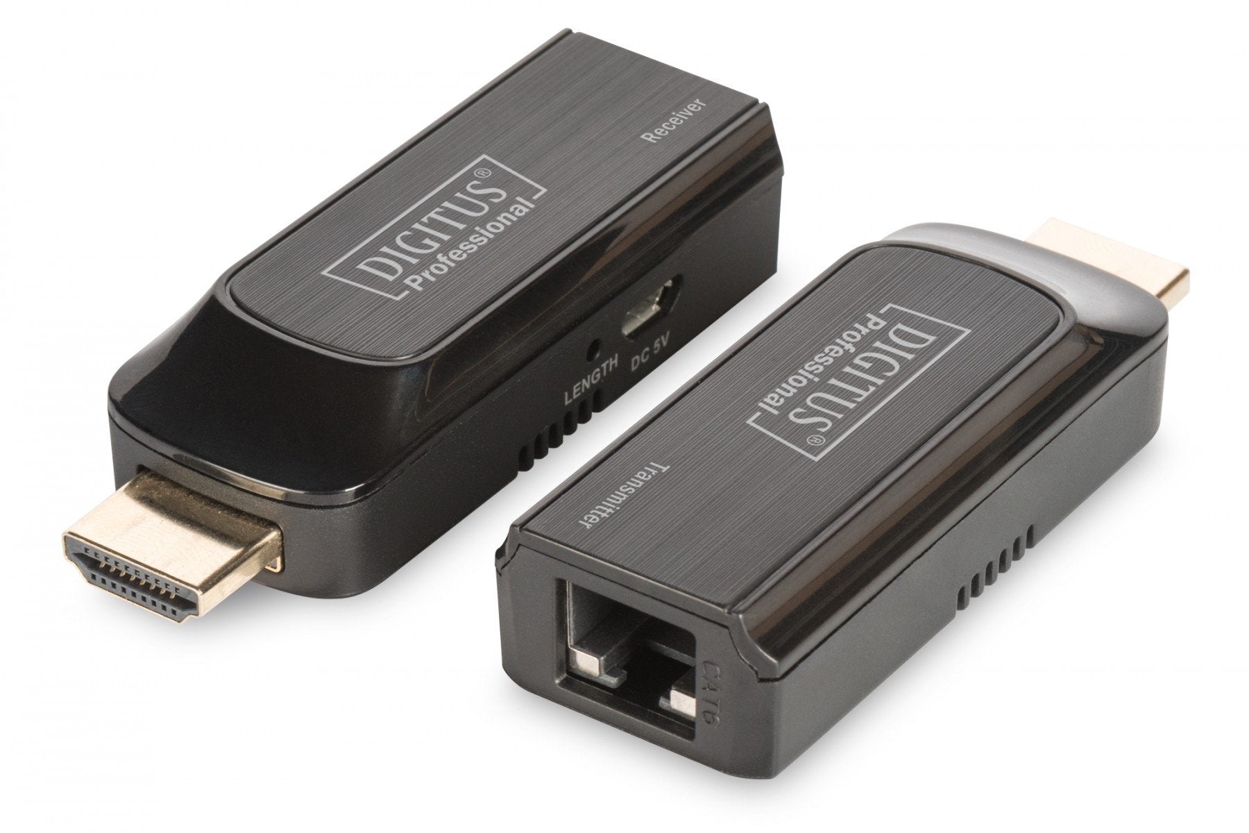 Digitus DS-55203 extension audio/video Émetteur et récepteur réseau Noir