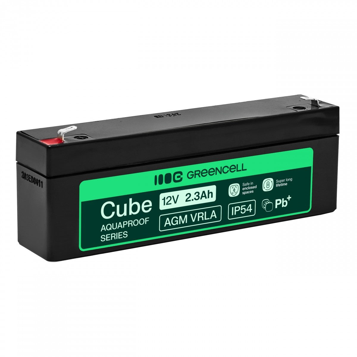 Batterie sans entretien Green Cell AGM VRLA 12V 2.5Ah pour caisses enregistreuses, jouets (178x36x66mm)