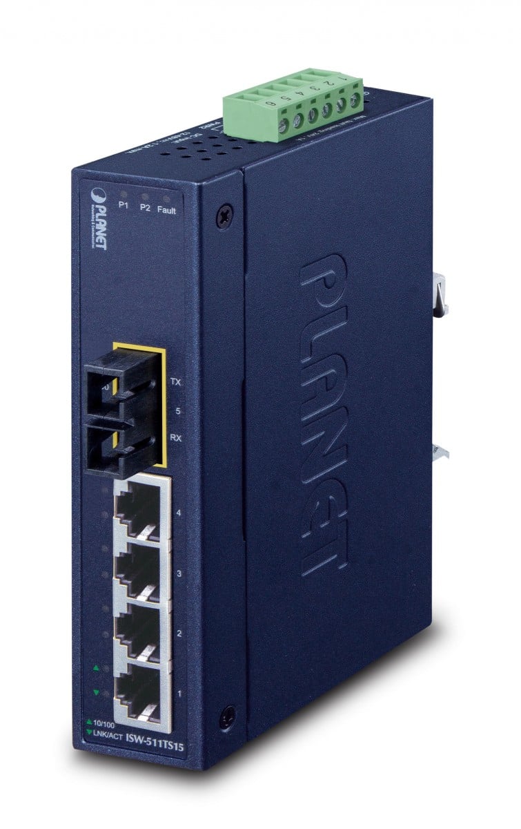 PLANET ISW-511TS15 commutateur réseau Non-géré L2 Fast Ethernet (10/100) Bleu