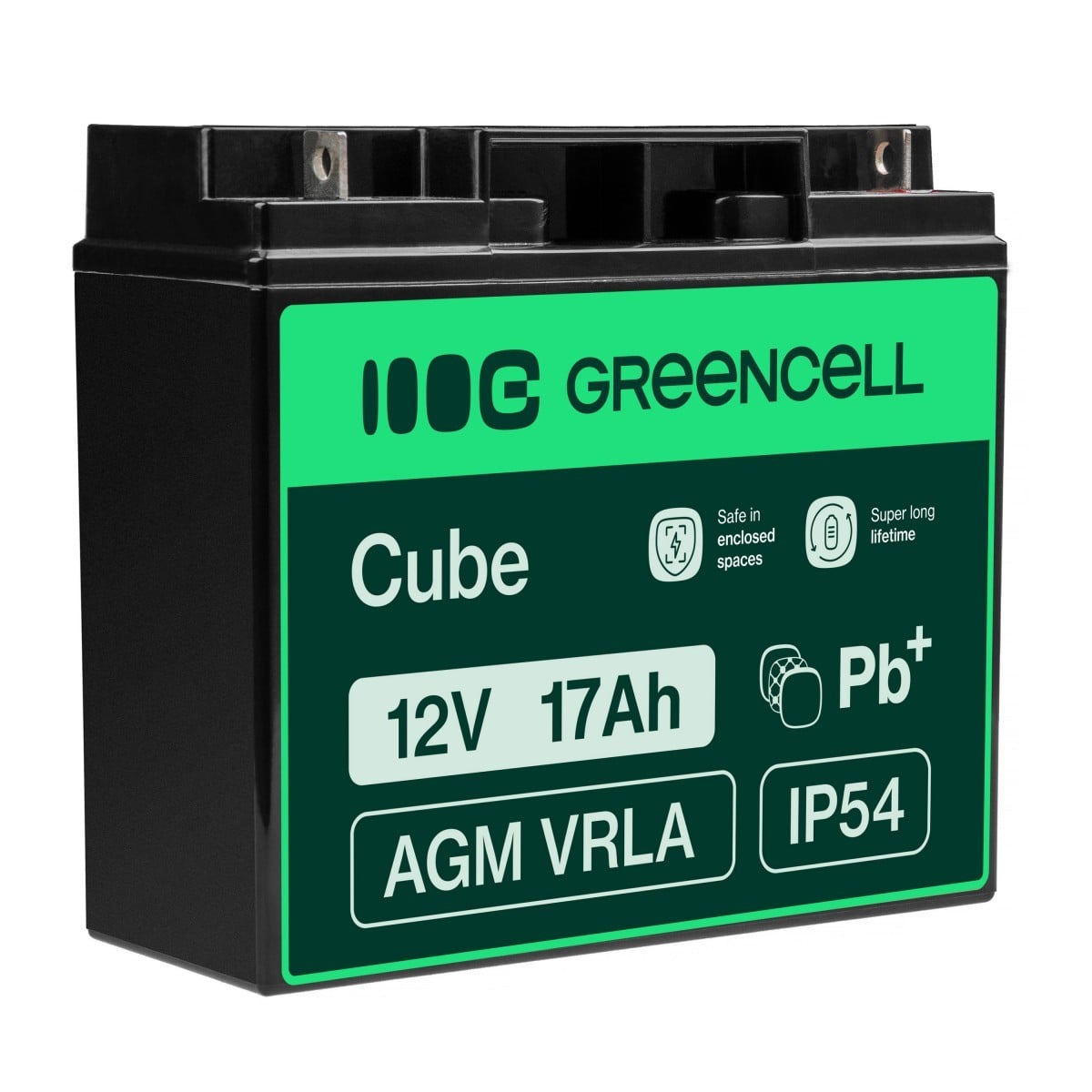 Green Cell AGM Battery Lead Acid VRLA 12V 17Ah for motor boats and electric - Battery - 17.000 mAh