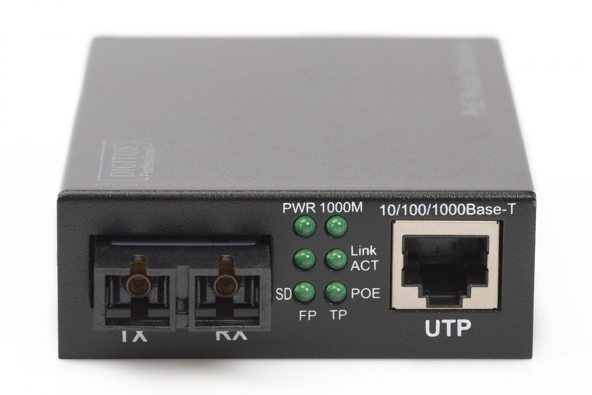 Digitus DN-82150 convertisseur de support réseau 1000 Mbit/s 850 nm Multimode Noir