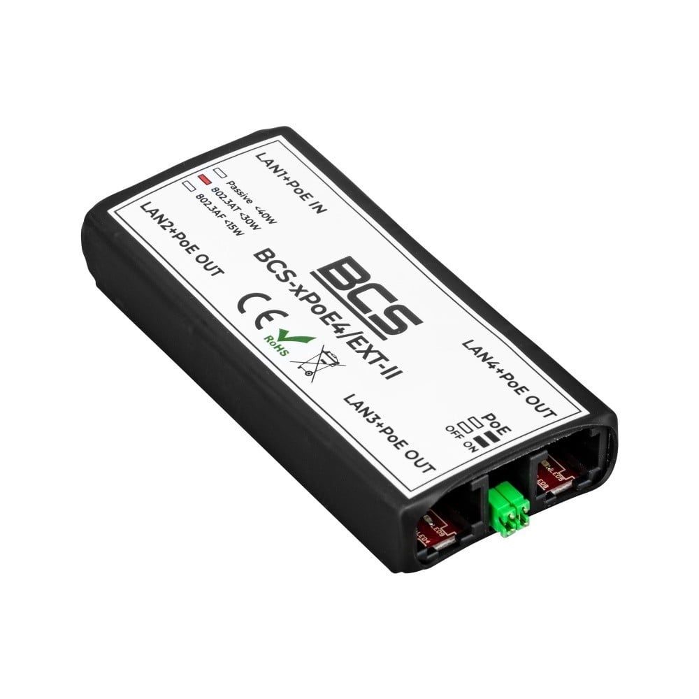 BCS BCS-xPoE4/EXT-II Extenseur PoE non géré pour réseau
